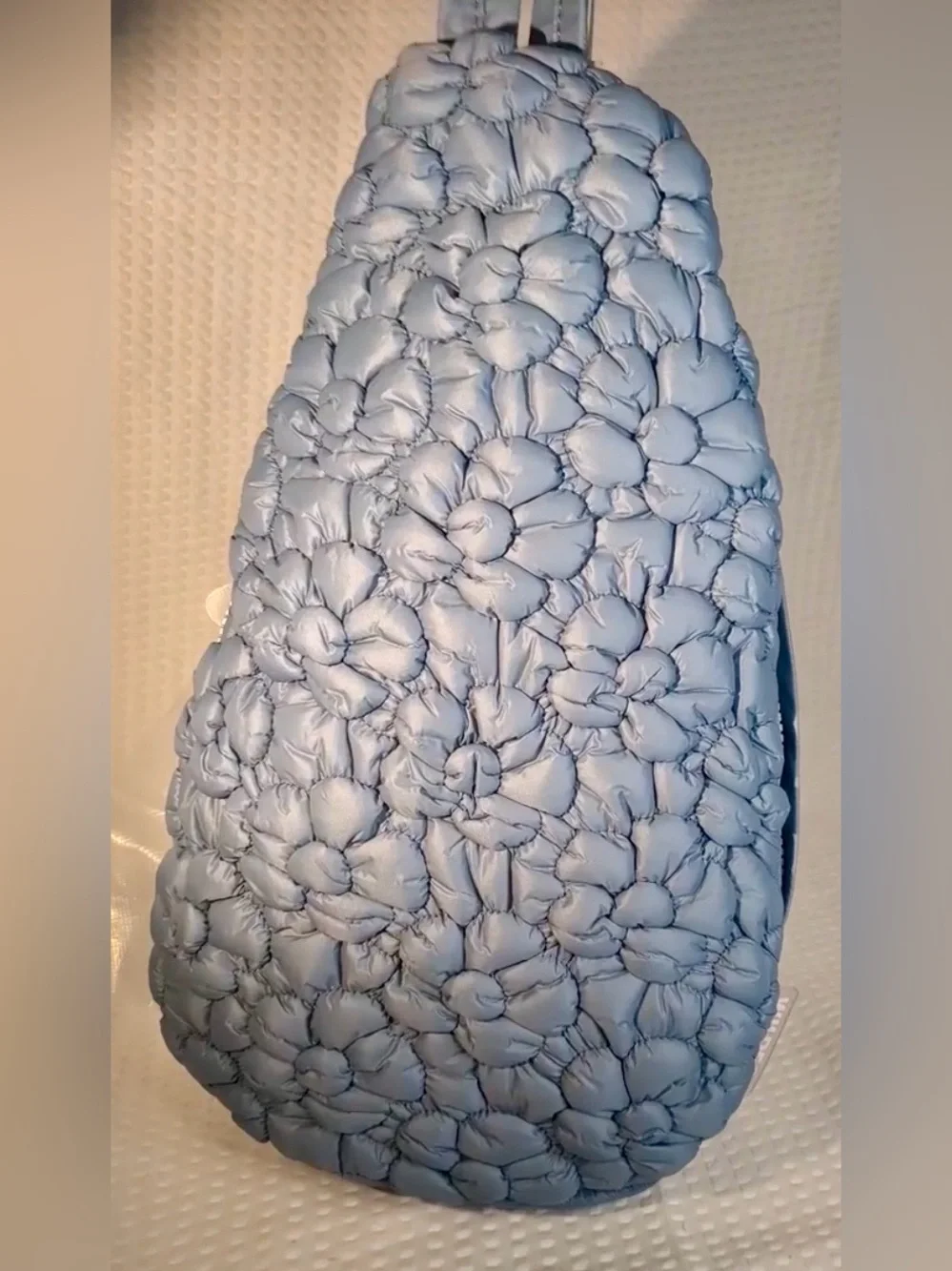 Wildfox Light Blue Quilted Floral Sling Backpack